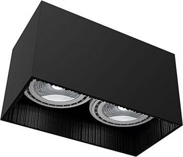 Llambë tavanore Erdosi, 2 flakë, 24 cm, e zezë