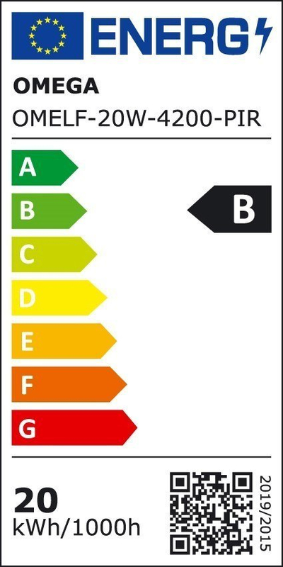 Projektor LED Omega OMELF 20W, 4000K, me sensor lëvizje, i zi