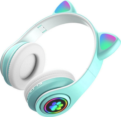 Kufje pa tela ZS7D, Bluetooth 5.0, LED, turquoise