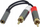 Kabllo audio PremiumCord HQ, Jack 3.5mm femër në 2x RCA mashkull, 15cm, e zezë