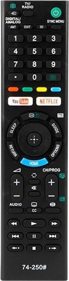 Pilot universale Sony për TV, DVR, VCR, me butona Netflix edhe YouTube, e zezë