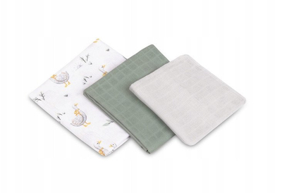 Set pelena muslin për bebe, 3 copë, 120x120 60x80 38x38 cm, shumëthithëse