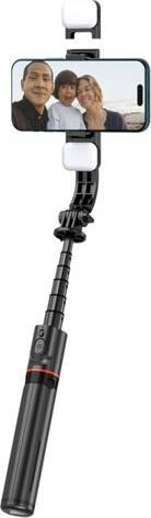 Selfie stick tripod wireless Tech-Protect L05S, me dritë LED, Bluetooth, i zi