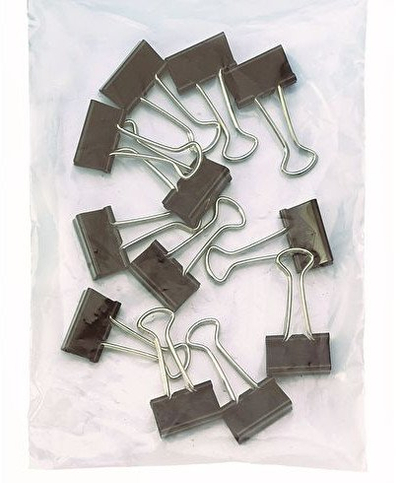 Kapëse dokumentesh Wedo Foldback, 25 mm, set 12 copë, të zeza