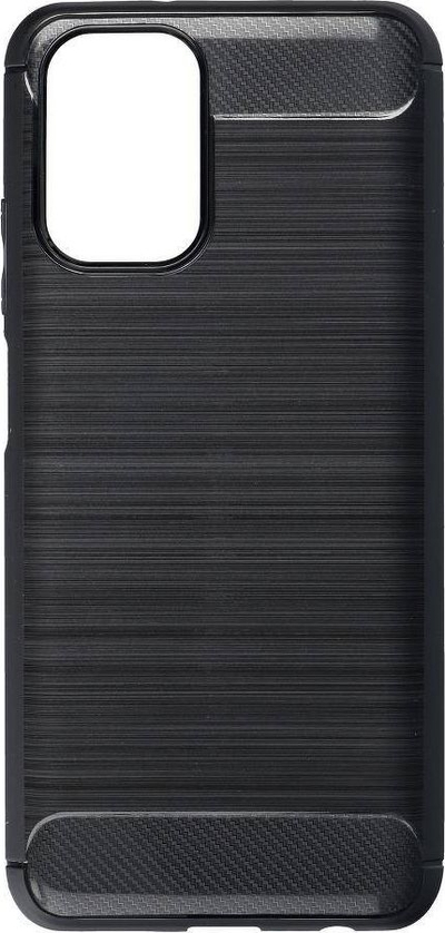 Futrollë Forcell Carbon për Xiaomi Redmi Note 10 / 10S, gomë e butë, mban mirë goditjet, ngjyrë e zezë