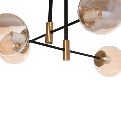 Llambë tavani Dremp HM7409.11, 4 drita, 68x68x36 cm, e zezë ari