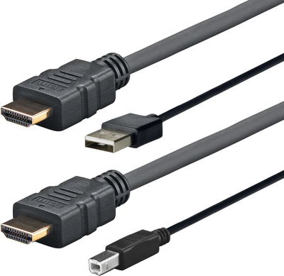 Kabllo VivoLink (PROHDMIUSBAB3), USB-A - mikro-B + HDMI, 3m, e zezë