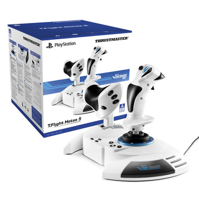 Joystick Thrustmaster T.Flight Hotas 5 MSFS Special Edition, me throttle të ndarë, për PS5 PS4 PC, i bardhë