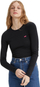 Bluzë për bebe Levi's Baby T Shirt, 100% pambuk, mëngë të gjata, e zezë