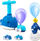 Lloder balonash Egaleco Dolphin Power Balloon, pompë me dorë, makina me ajër, blu