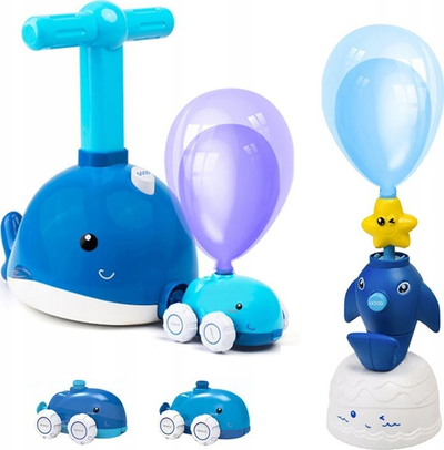 Lloder balonash Egaleco Dolphin Power Balloon, pompë me dorë, makina me ajër, blu