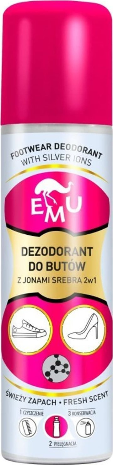 Дезодоранс за чевли Emu 2 во 1, со сребрени јони, 150ml