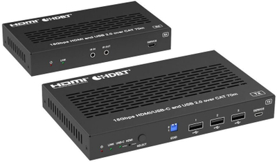 Zgjatues HDMI dhe USB-C VivoLink VLHUB121-EXT, 4K, HDBaseT 3.0, i zi