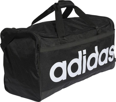 Çantë sportive Adidas Linear Duffel L HT4745, me ndarje veç për atlete, me rrip shpatulle, e zezë