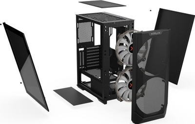 Kasë kompjuteri Krux Vortex ARGB (KRX0094), e zezë