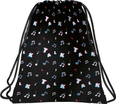 Çantë sportive Shoe Bag, me print shumëngjyrësh për atlete, e zezë