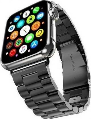 Rrip metalik Mercury për Apple Watch, 38/40/41mm, çelik inox, i zi