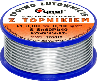 Tel saldimi Cynel Sn60Pb40, 3mm, 100g, argjendtë