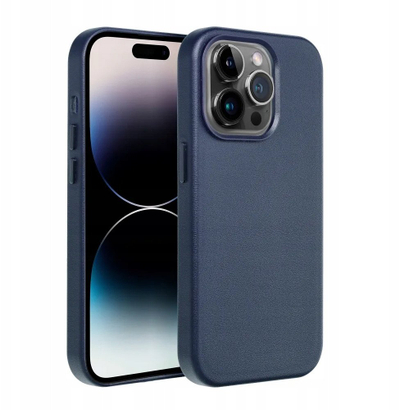 Kapotë telefoni për Samsung S25 Plus, lëkurë, MagSafe, blu