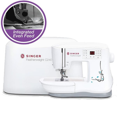 Makine qepëse Singer C240 Featherweight, 70 qepje, elektronike, e bardhë