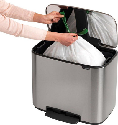 Kosh plehrash me pedale Brabantia, 36 l, ngjyrë argjendtë
