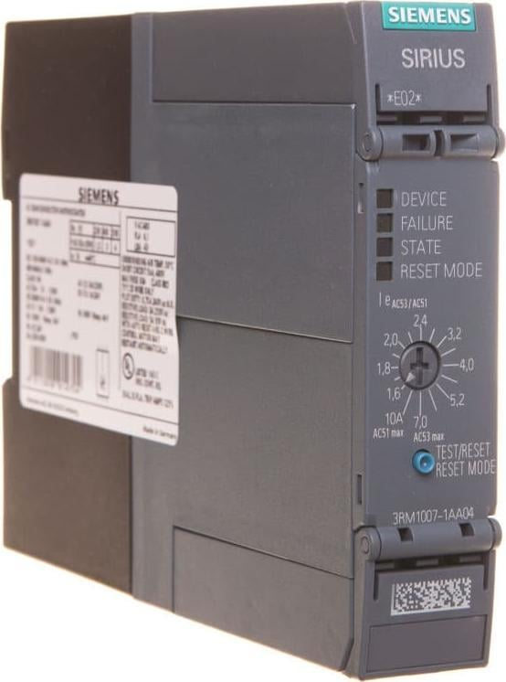 Njësi nisjeje motori Siemens SIRIUS 3RM1007-1AA04, 0.55-3kW, 1.6-7A 24V DC, e zezë