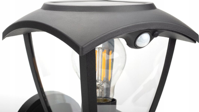 Lampë muri diellore LED V-TAC, 300lm, IP44, e zezë