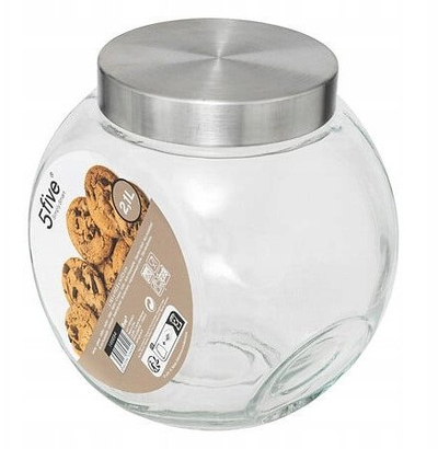 Kavanoz qelqi 5five, 2.1L, kapak inoksi, transparent