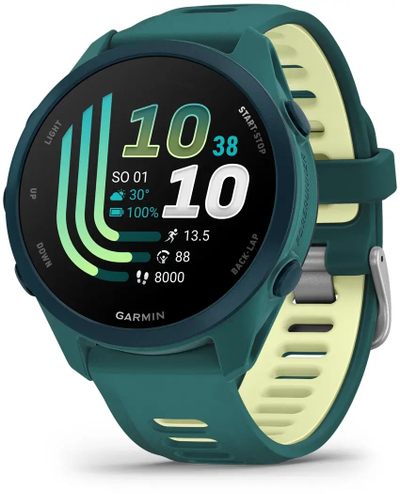 Ora sportive Garmin Forerunner 170 Music, GPS, AMOLED 1.2", 5 ATM, e gjelbër