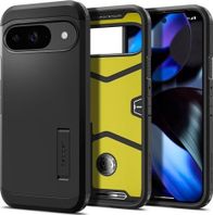 Mbulesë telefoni Spigen Tough Armor Google Pixel 9 9 Pro, mbrojtje dy shtresore, këmbë mbajtëse, e zezë