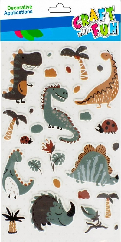 Stickerë dekorativë me dinosaurë Little Dinosaurs, set 27 copë, shumëngjyrësh