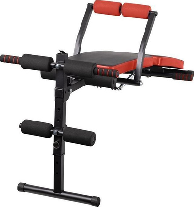 Stol palestrë Activeshop Incline Training Bench, i rregullueshëm, për bark dhe shpinë, i zi e kuq