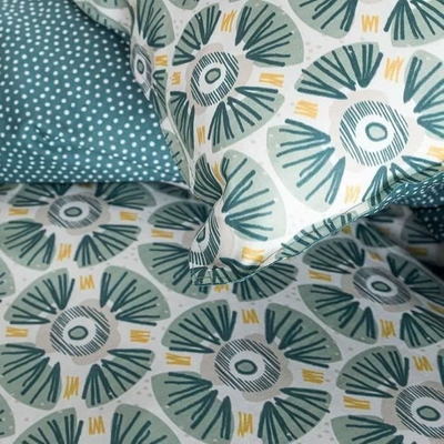 Set shtrati Boho Today, 220x240cm, palosës, jeshile me të bardhë