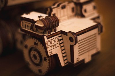 Set druri 3D EWA Eco-Wood-Art Mini Belaz, model kamion ndërtimi, montim pa ngjitës, dru natyral