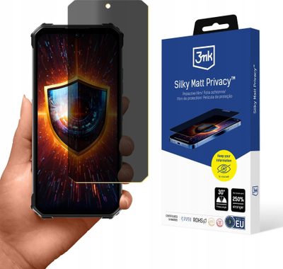 Folie mbrojtëse ekrani 3mk Silky Matt Privacy për OUKITEL WP26, mat, kundër shikimeve anësore, transparente