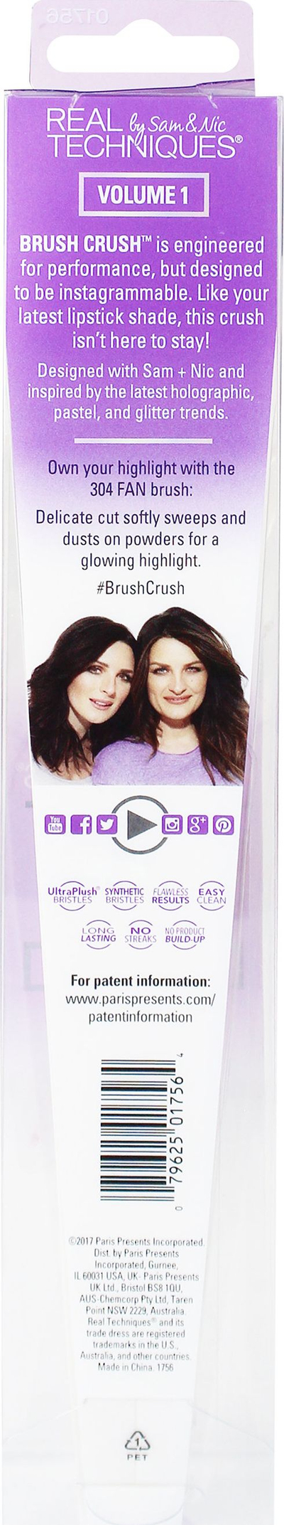 Четка за руменило Real Techniques Brush Crush 304, лимитирано издание, за хајлајтер, металик