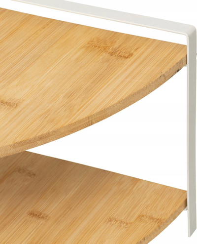 Raft këndor kuzhine 5five ORDERA, 2 nivele, 29.7 x 29.7 x 20.5 cm, bambu dhe metal i bardhë