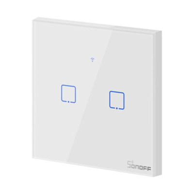Çelës inteligjent Sonoff T1 EU TX, 2 kanale, WiFi, i bardhë