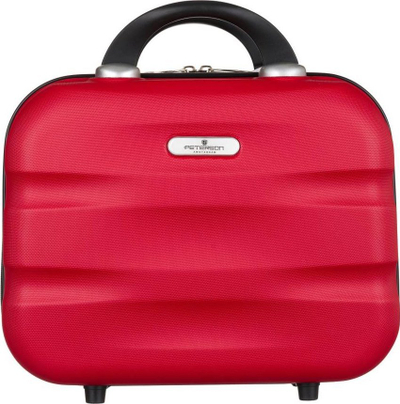 Kofertë kozmetike Peterson Travel Case, plastike ABS, me rrip për valixhe, e kuqe