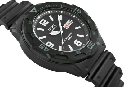 Orë dore Casio Vintage MRW200H-1B2, mban ujin deri në 100m, analoge, e zezë