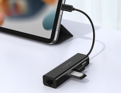 Adapter USB C Lention, 3x USB 2.0, Ethernet, i zi