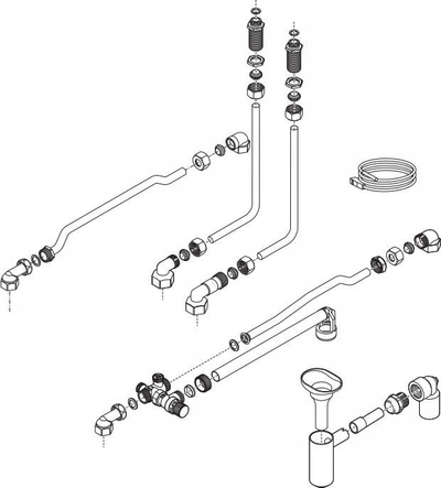 Сет конектори Вајлант Connection Kit VIH R 120 0020152960, за бојлер и котел, за надповршинска монтажа, сива