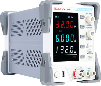 Furnizues laboratorik DC Uni-T UDP1306C, 0-32V, 6A 192W, gri e bardhë