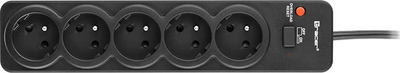 Prizë zgjatese Tracer PowerGuard Pro, 5 porta, 1.8m, e zezë