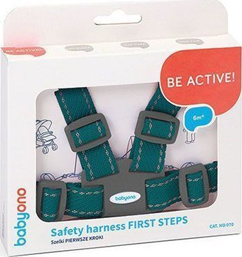 Појас за безбедност за деца BABYONO, прилагодлив, за 6m+, зелен