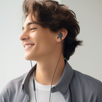 Слушалки in ear Acefast L1, врска Lightning, кабел 1.2 m, црни