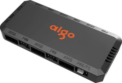 Контролер за вентилатори за компјутер Аиго APC1, ARGB PWM, со далечински управувач, црн