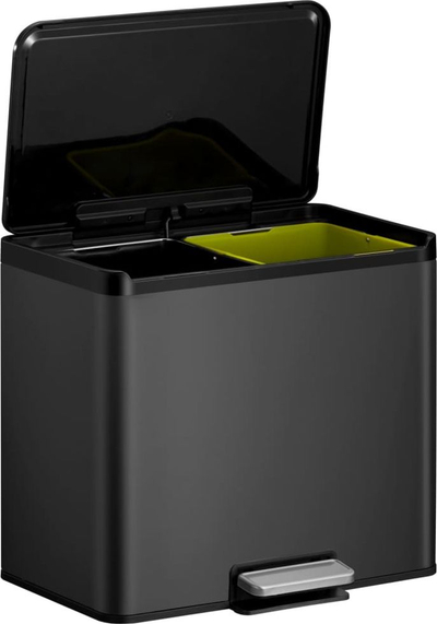 Кош за отпад VEPA BINS Recycler, 30L, не'рѓосувачки челик, црн