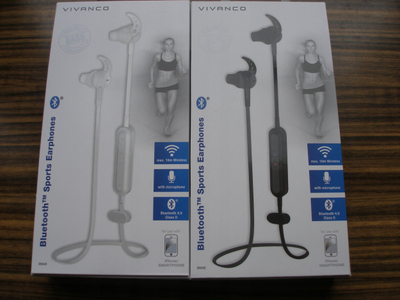 Kufje sportive Bluetooth Vivanco Sport Air 35543, me mikrofon, bateri 5.5 orë, të bardha
