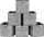Set kuti organizuese Leobert RFB002G02V1, 6 copë, 30x30x30 cm, gri